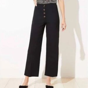 NWT high waisted, wide leg, cropped, front button pants